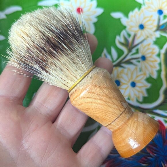 Vintage Boar Bristle Shaving Brush Tool Wood Handle Old Timey - Picture 2 of 3